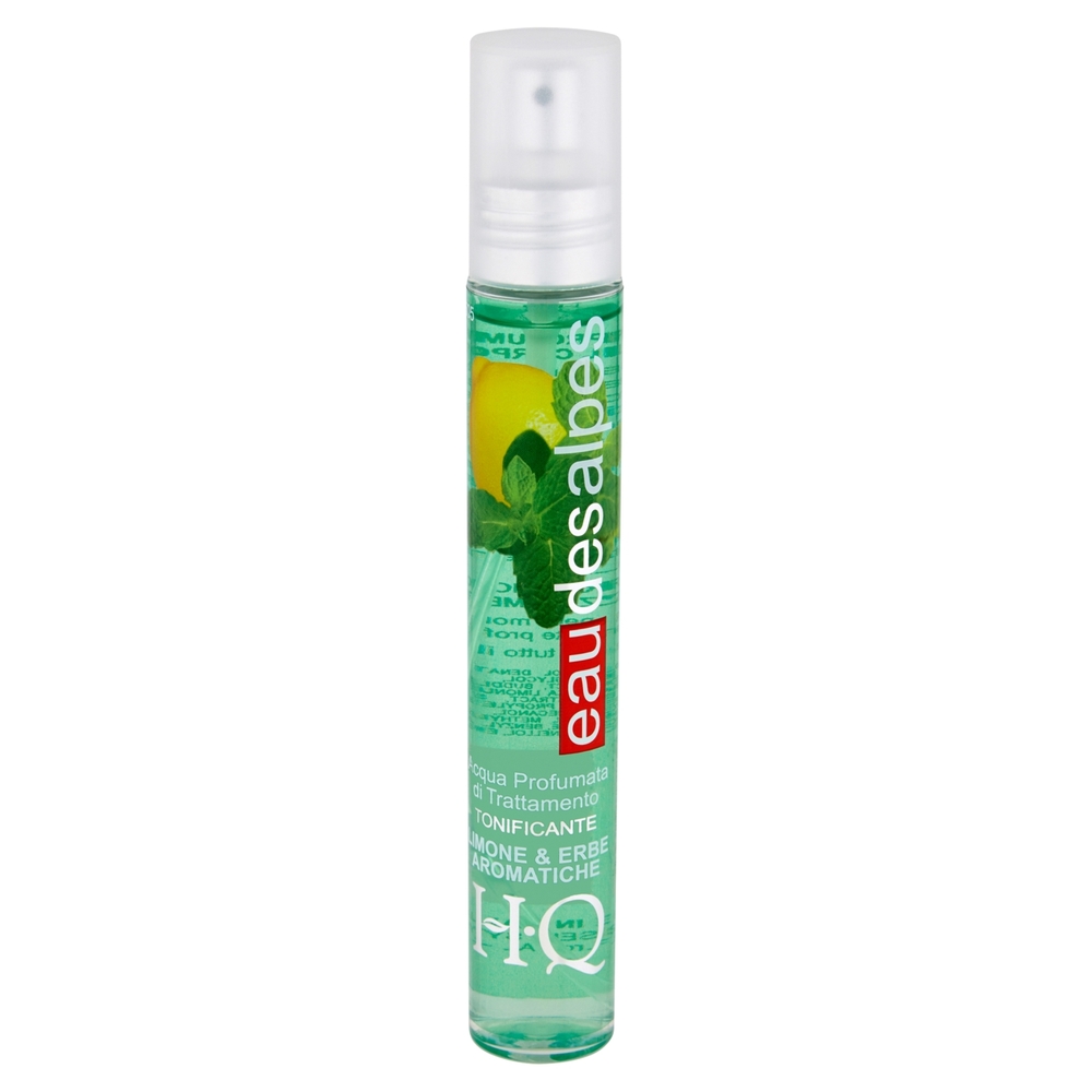 HQ eau des alpes Acqua profumata di trattamento tonificante limone & erbe aromatiche 75 ml
